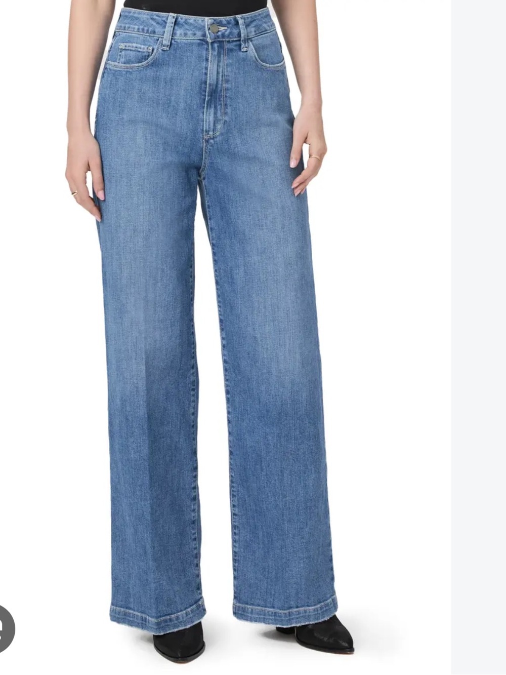 Paige Genesee Wide Leg Jeans in Blue Waist 29